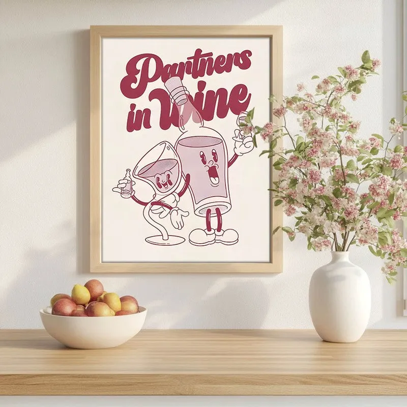 Bar Cart Archival Canvas Wall Art - Brown media 1