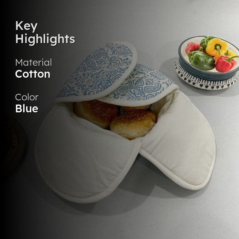 Swayam Theona Round Bread Basket - Blue media 2