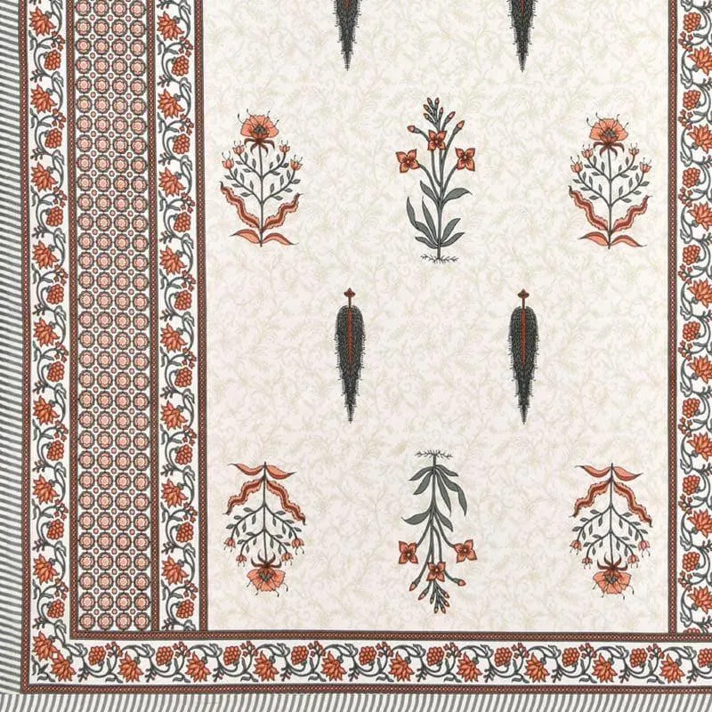 Manjira Printed Cotton Bedsheet (Rust) - 240 TC media 6