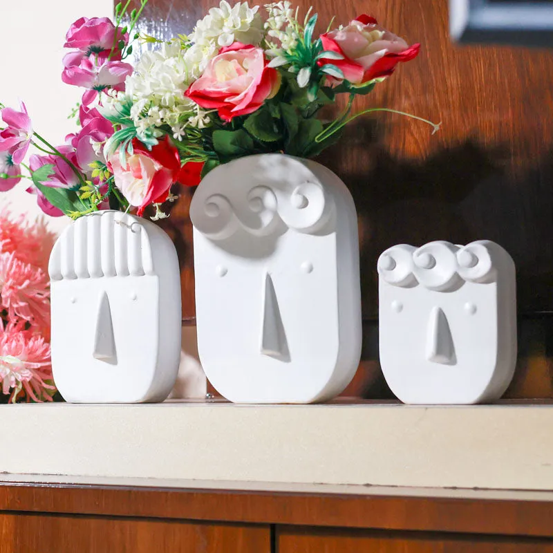 Clayfolk Ceramic Vase (White) - Set Of Three media 1