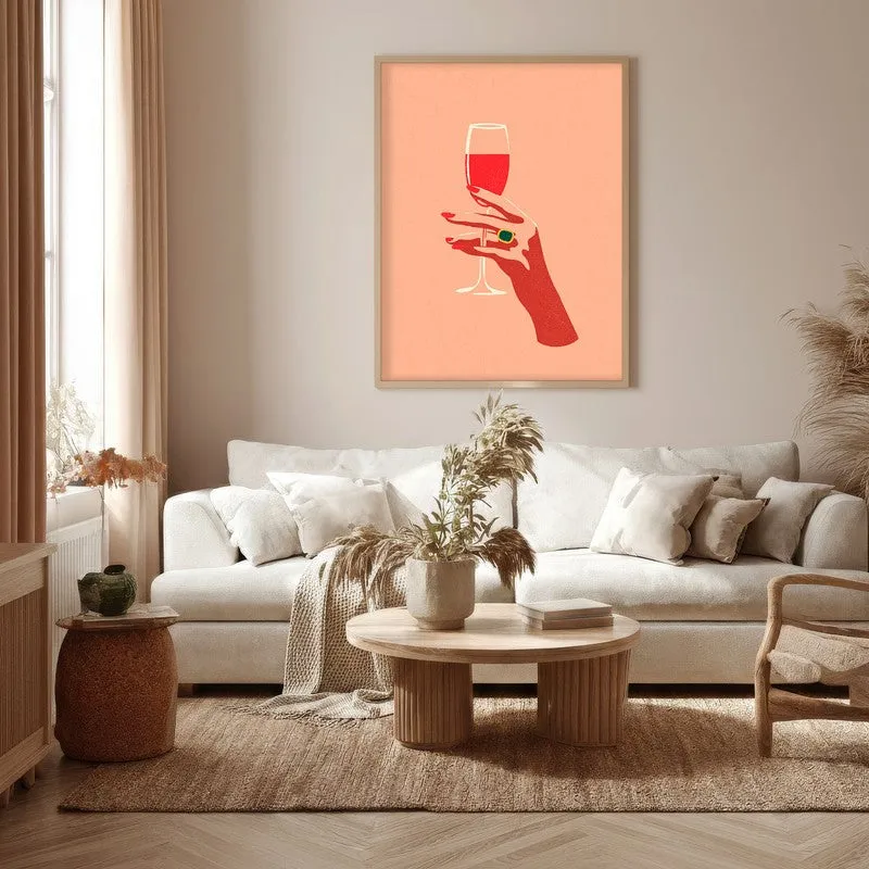 Roserin Canvas Wall Painting - Brown Frame media 5