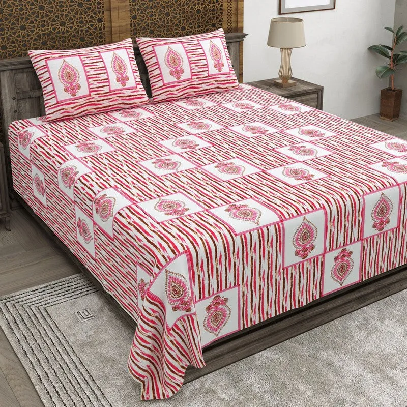 Desior Cotton Bedsheet (Red) - 240 TC media 1