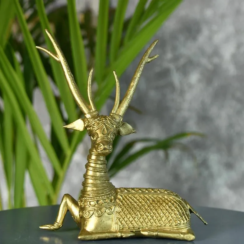 Ethnic Deer Repose Showpiece media 7