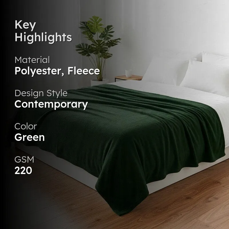 Soft Elite Blanket(Green) - 220 GSM media 2