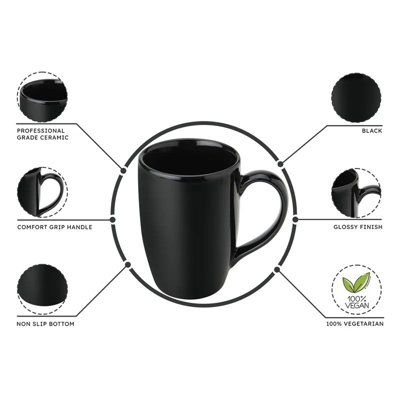 Kopi Ceramic Coffee Mug (Black/350 mL Each) - Set Of Four media 3