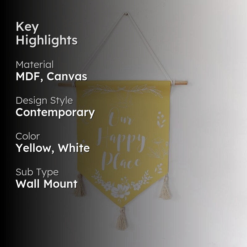 Our Happy Place Handpainted Canvas Wall Hanging media 2