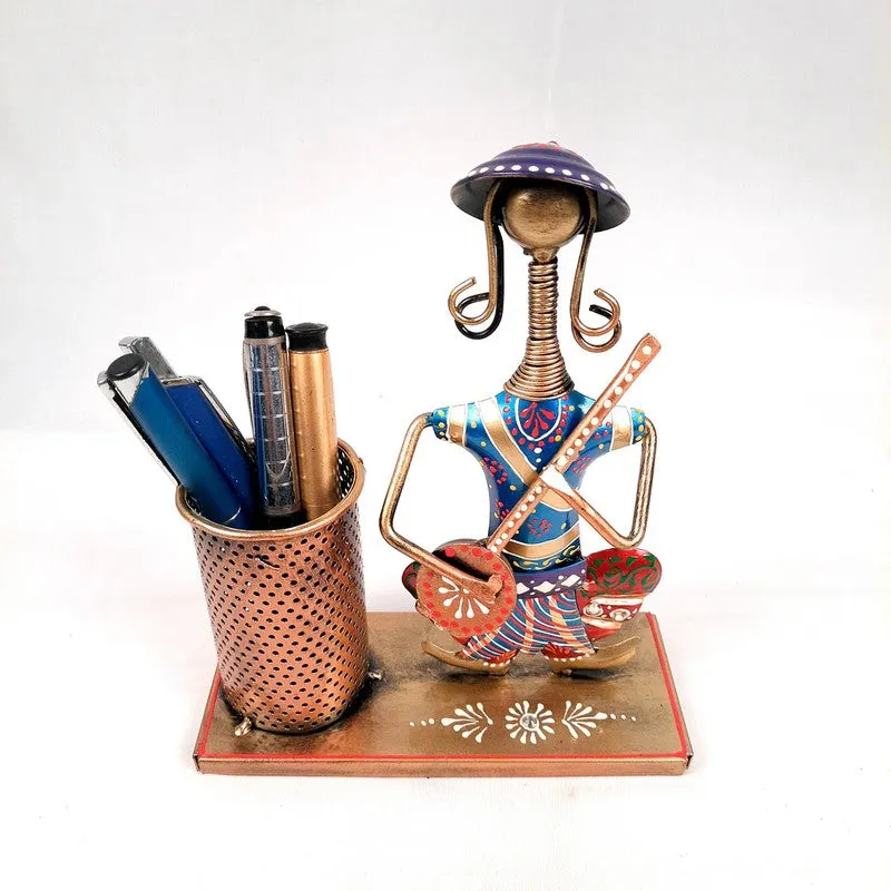 Rajasthani Musician Iron Stationery Holder media 4