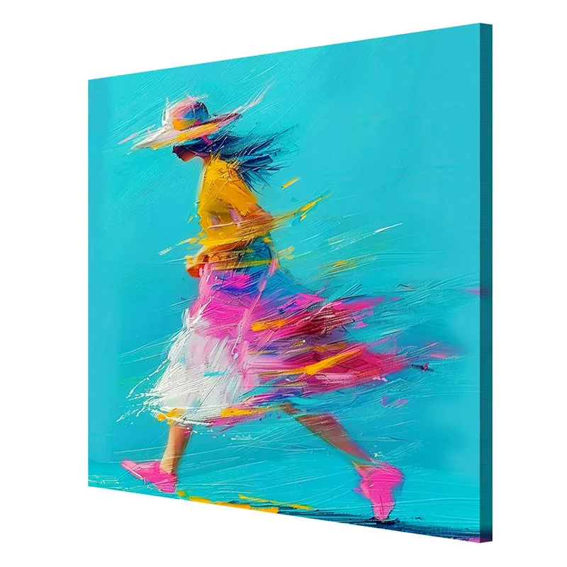 Woman In Motion Wall Painting media 6