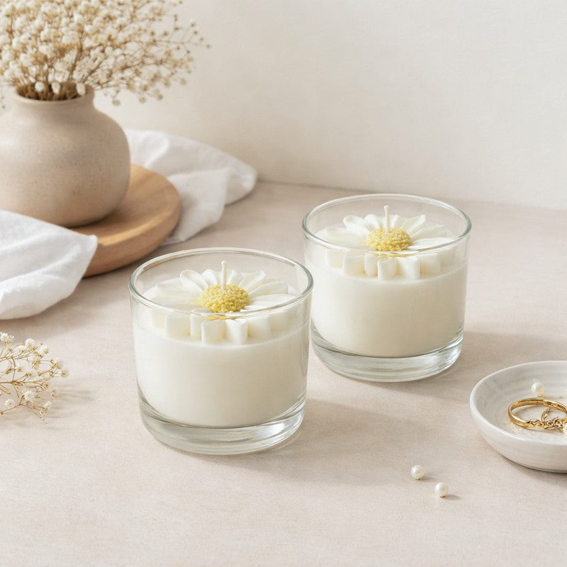 Pearl Bloom Soy Wax Candle - Set Of Two