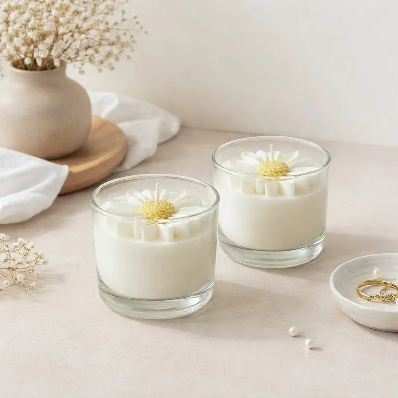 Pearl Bloom Soy Wax Candle - Set Of Two media 1