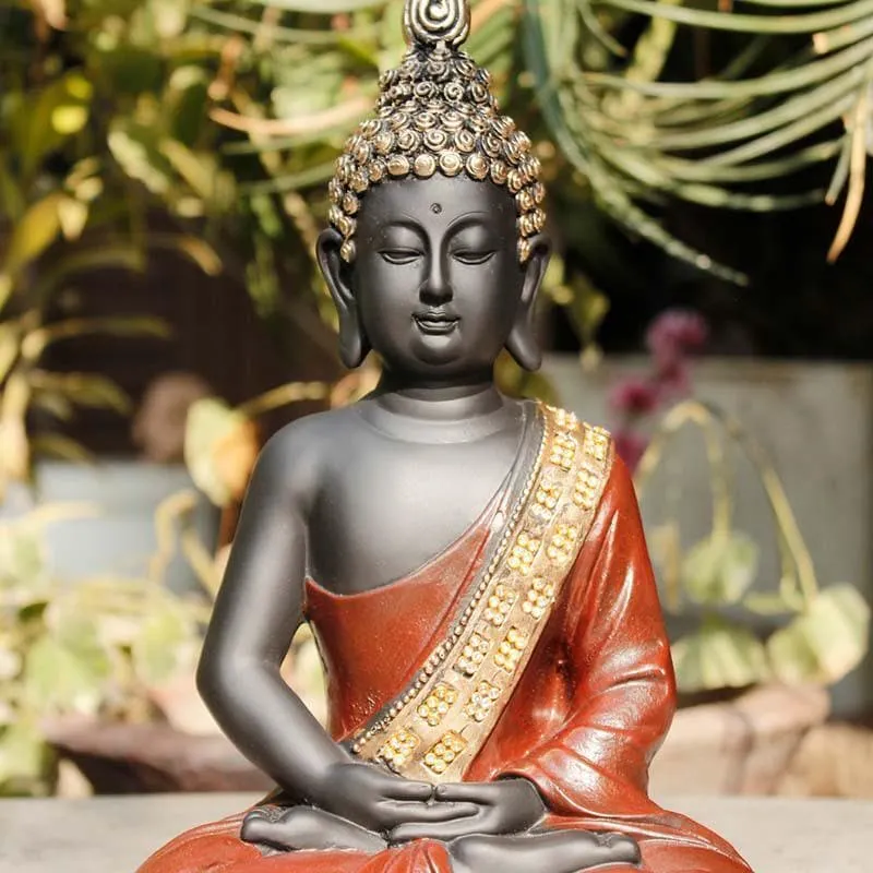 Buddha In Meditation Statue- Brown media 1