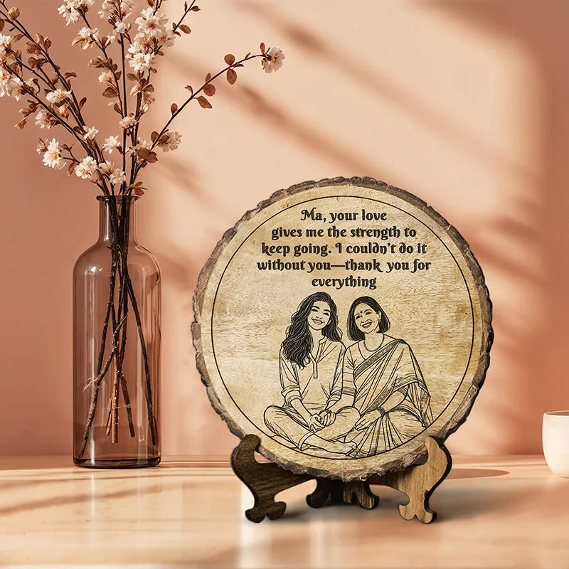 Strength To Keep Going Wood Showpiece - Round media 1