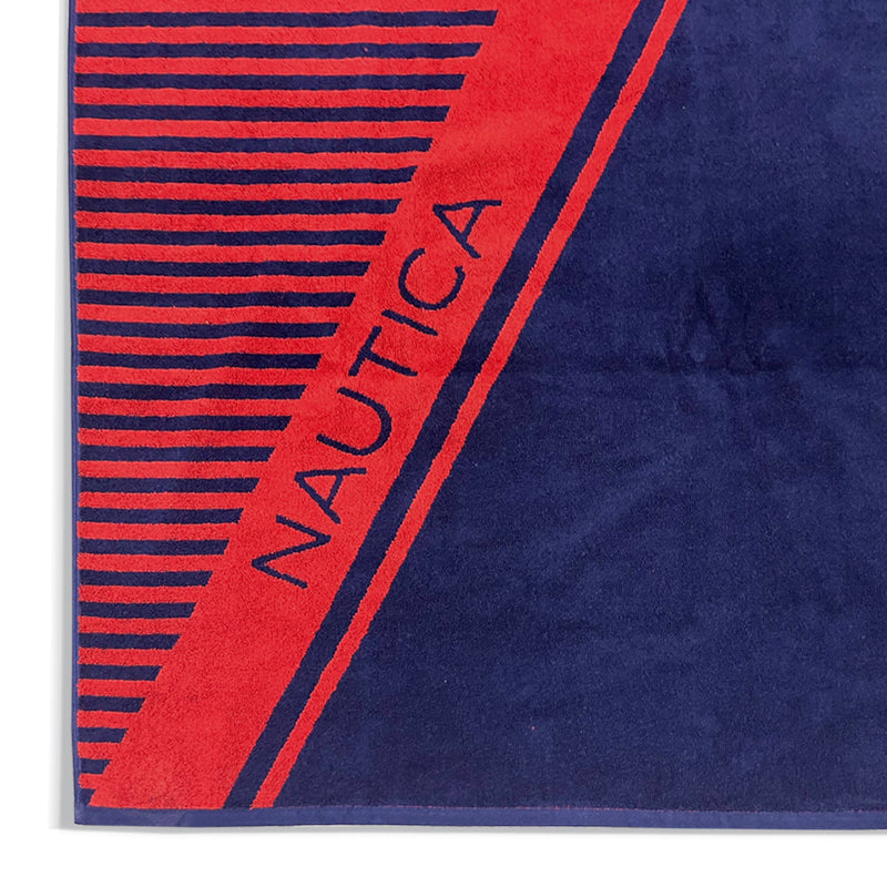 Nautica Voyage Bath Towel - Red, Navy media 5
