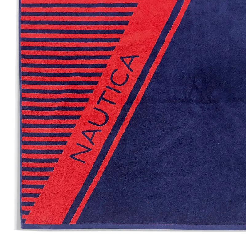 Nautica Voyage Bath Towel - Red, Navy media 5