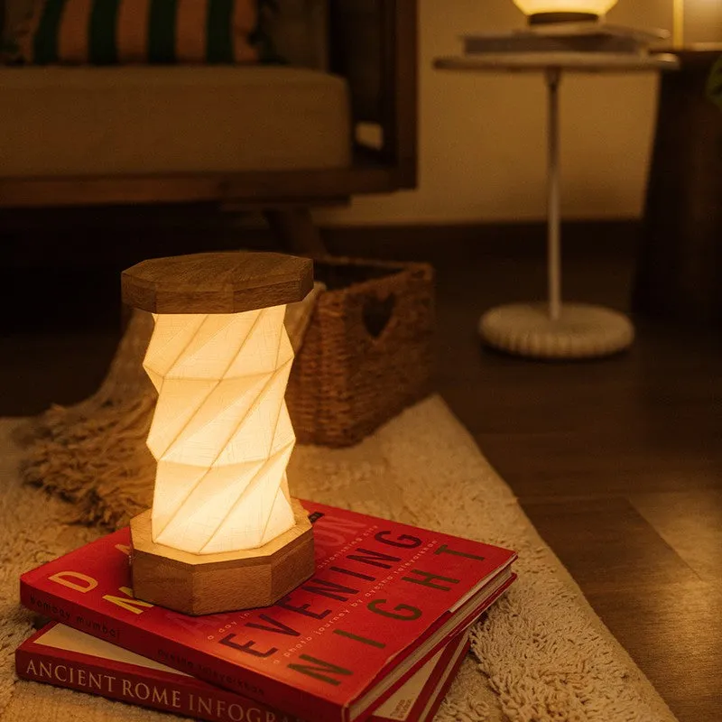 Fig Living Foldplay Cotton Table Lamp - Ivory,Brown media 11