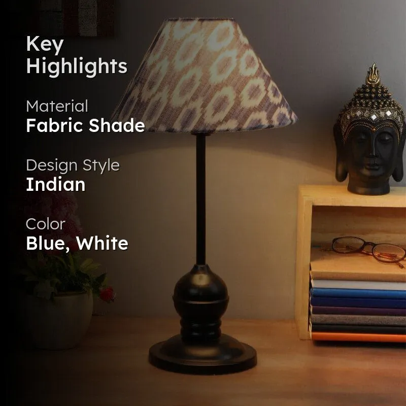 Lois Lura Fabric Table Lamp - Blue,White media 2