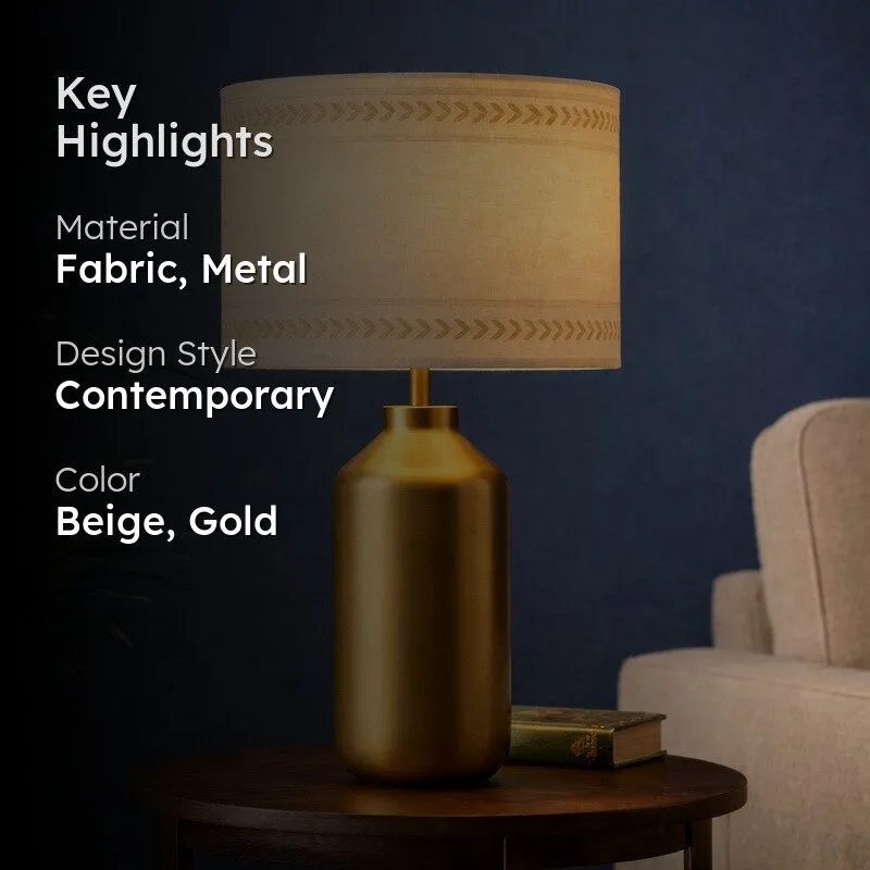 Solace Elite Cotton Table Lamp - Beige media 2