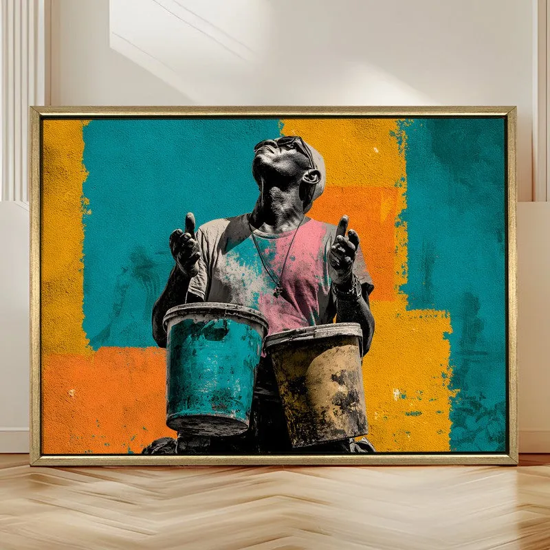 Graffiti Groove Canvas Wall Painting With Frame media 4