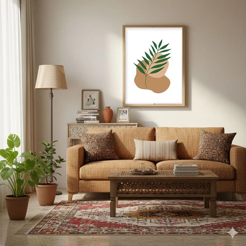 Clay Verve Canvas Wall Painting With Brown Frame media 5