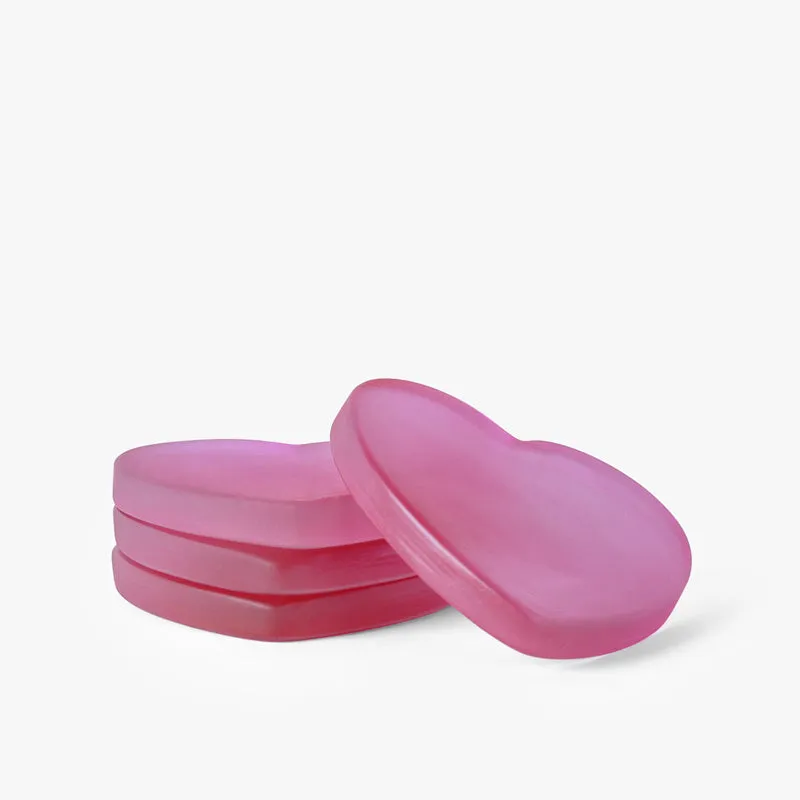 Glossy Hearty Mist Glass Coaster (Pink) - Set Of Four media 4