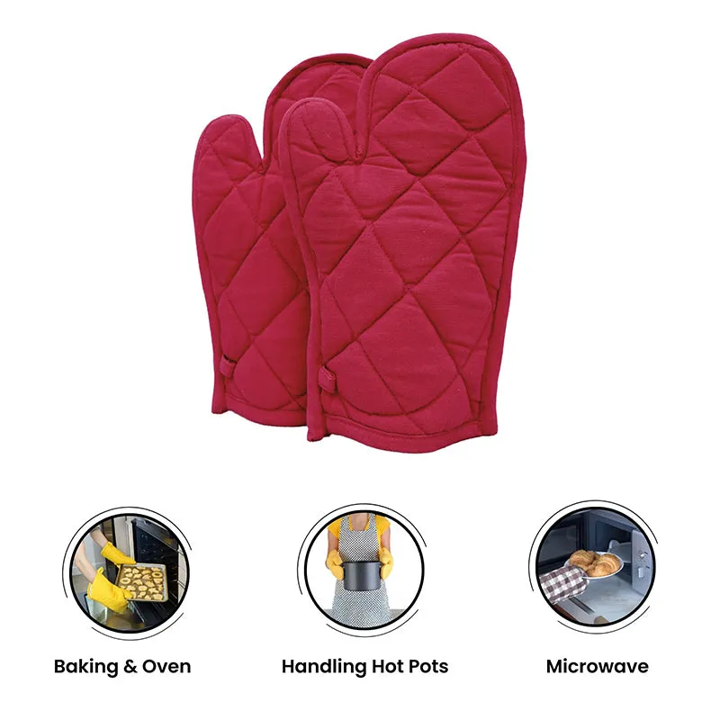 Swayam Garde Kitchen Gloves (Red) - Set Of Two media 3