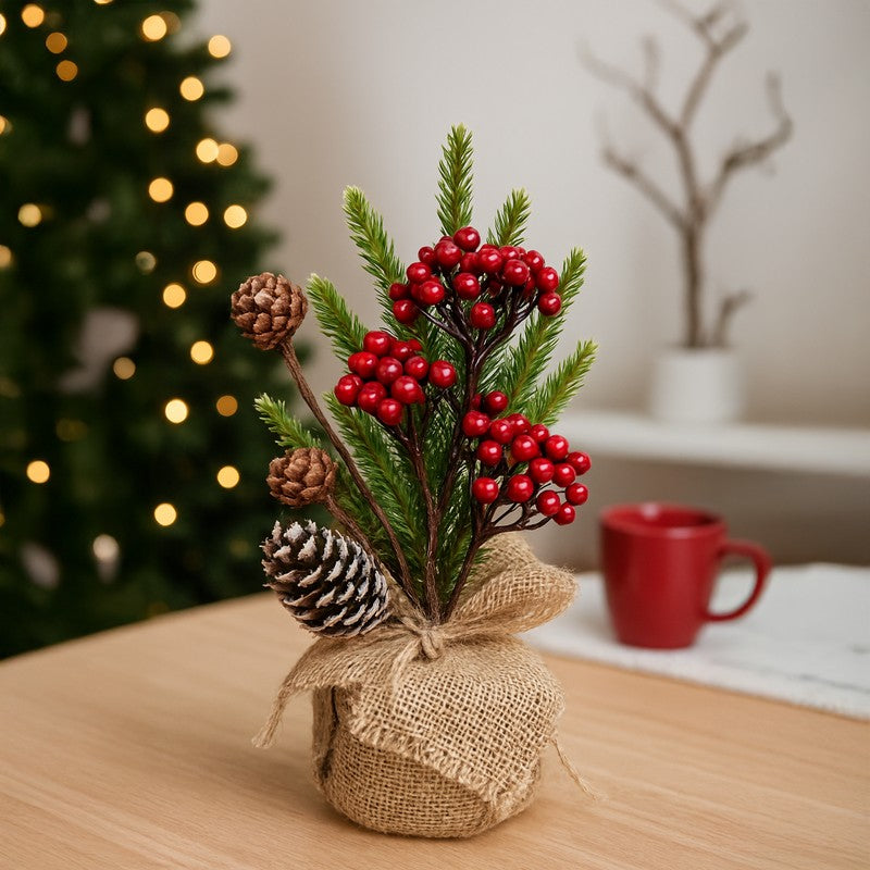 Evergreen Berry Festive Decor Artificial Flower media 4
