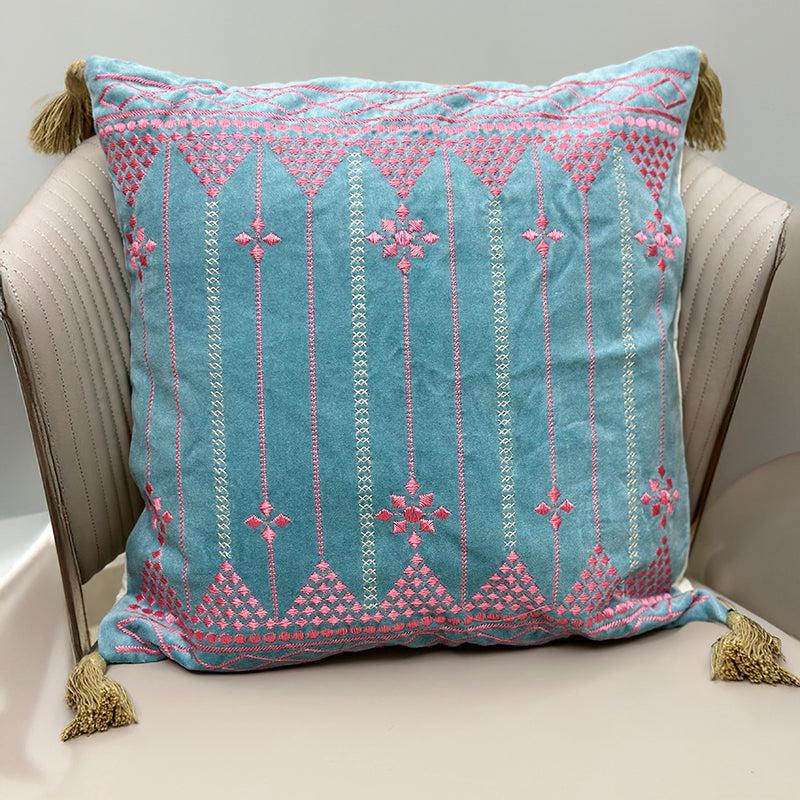 Thread Studio Embroidered Cotton Cushion Cover - Set Of Two media 3