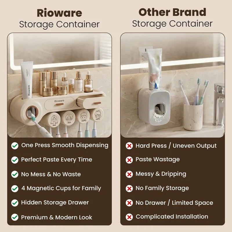 Rioware Bath Nest Plastic Bathroom Set - Beige media 9