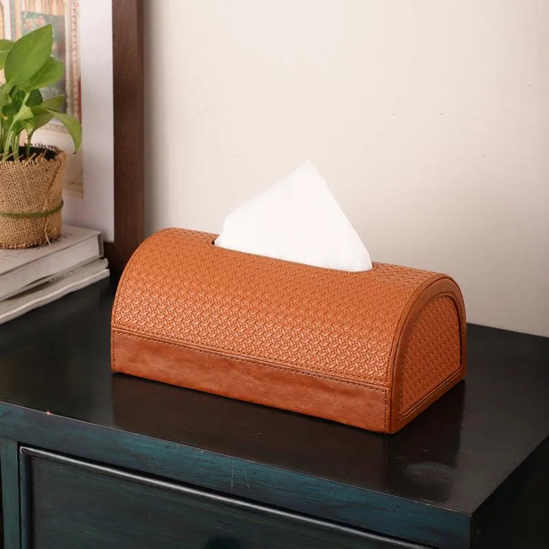 Utra Leather Tissue Holder - Brown media 1