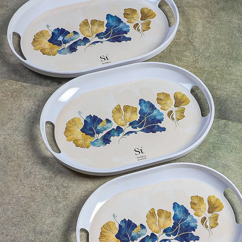 Leaf Of Gold Melamine Serving Tray - Set Of Three media 5