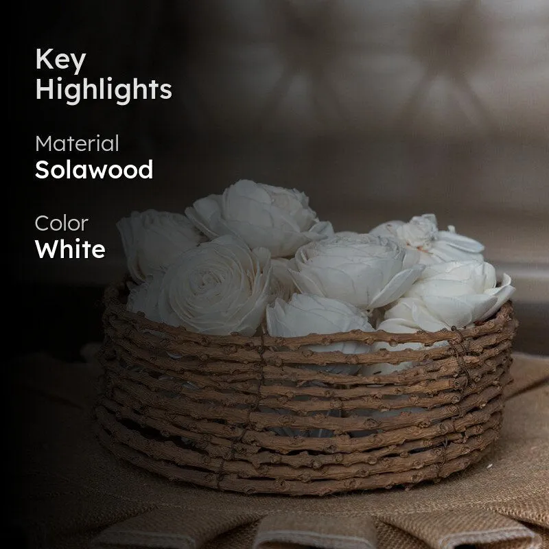 Sacra Sola Wood Rose Flower - Set Of Ten media 2