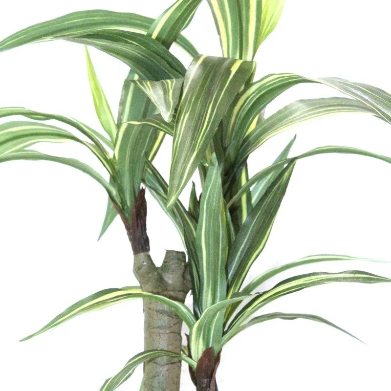 Artificial Yellow Dracaena Bonsai Plant With White Ceramic Pot - 1.8 Feet media 3