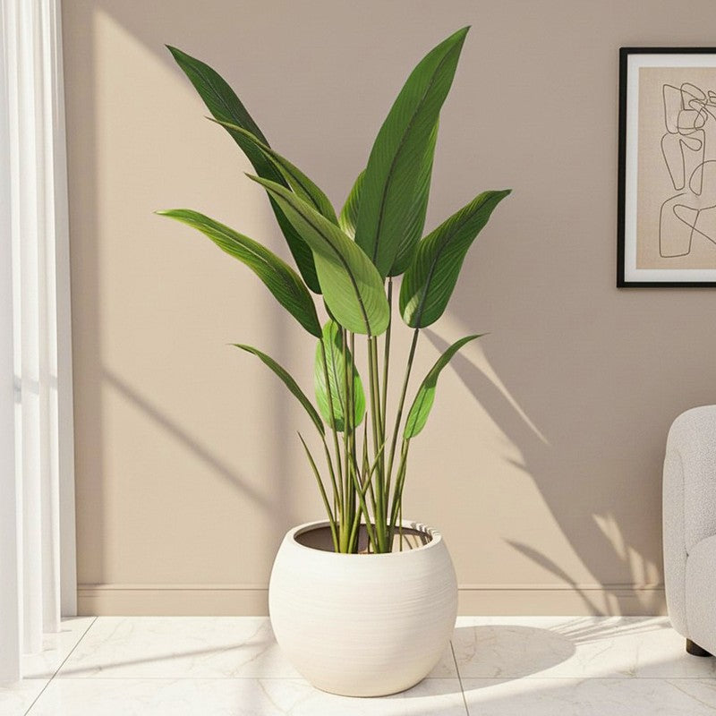Bold Bird of Paradise Artificial Plant With Black Plastic Pot