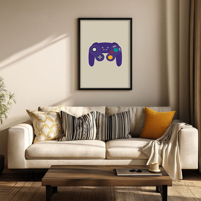 Retro Joystick Framed Canvas Wall Painting