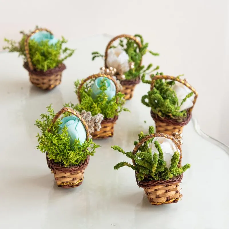 Tritona Mini Dried Flower Basket - Set Of Six media 1