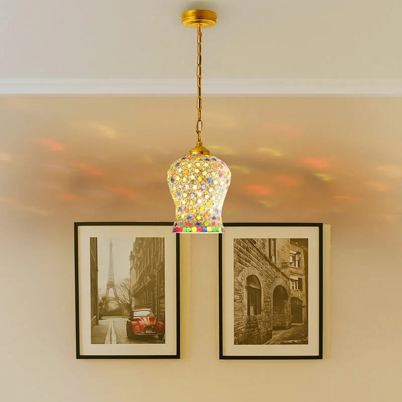 Mosaic Vibrance Metal & Glass Ceiling Lamp media 2