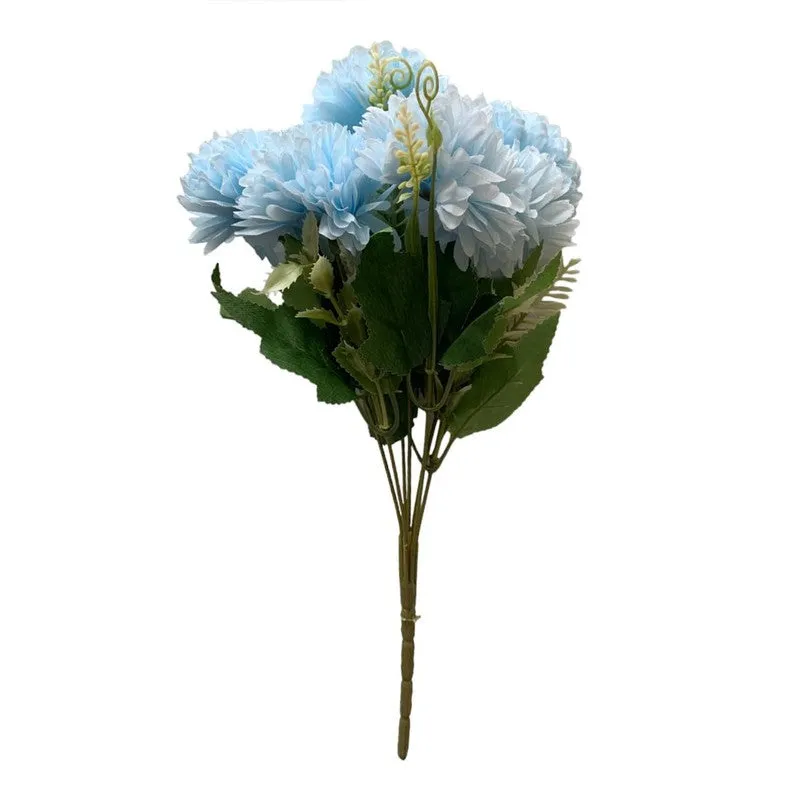 Hortensia Chrysanthemum Artificial Flower - Blue media 5