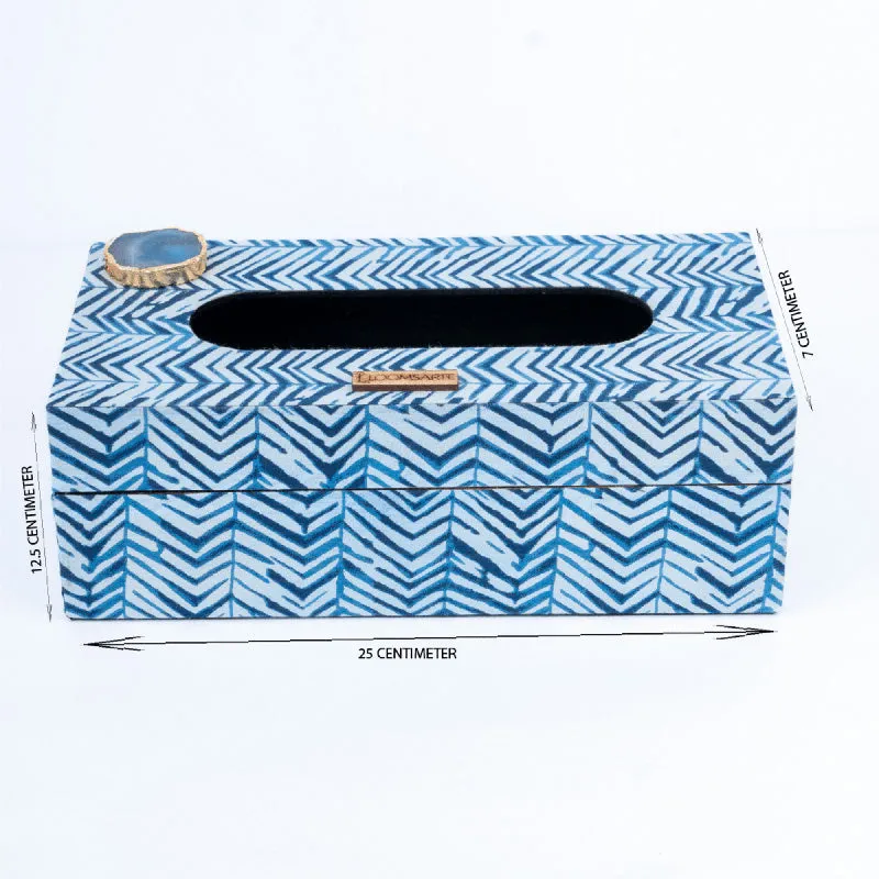 Azure Chevron MDF Tissue Holder media 9