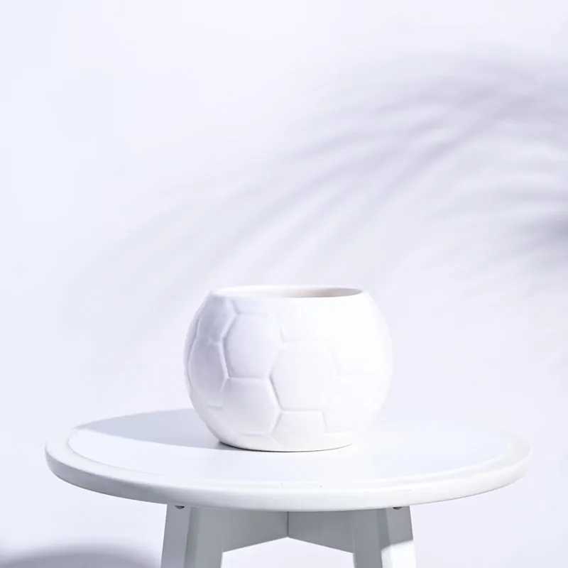 Ugaoo Football White Ceramic Pot media 1