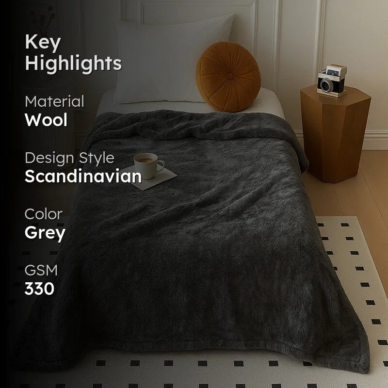 Solida Wool Blankets (Grey) - 330 GSM media 2