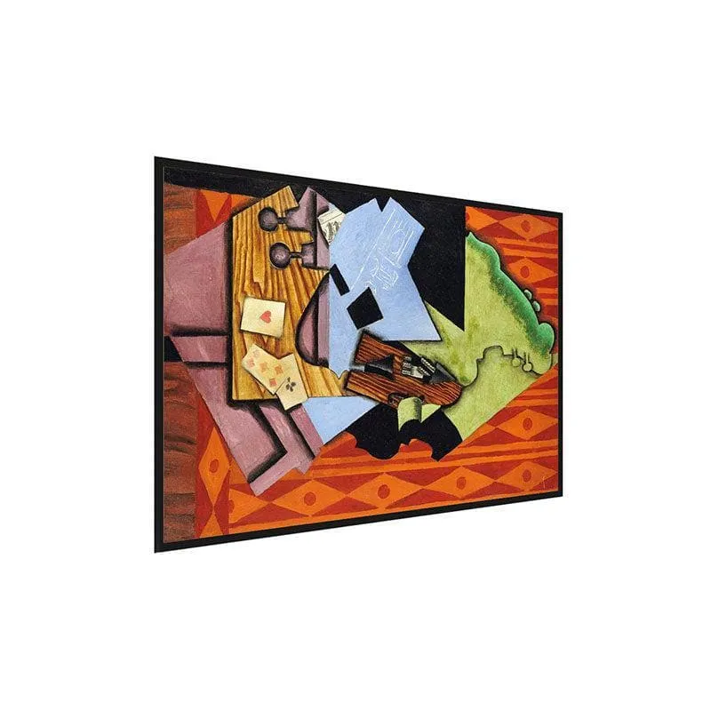 Violin And Playing Cards Canvas Painting By Juan Gris - Black Frame media 3