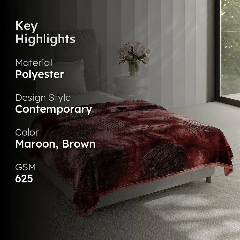 Monte Carlo Crimson Harmony Blanket (Brown) - 625 GSM media 2