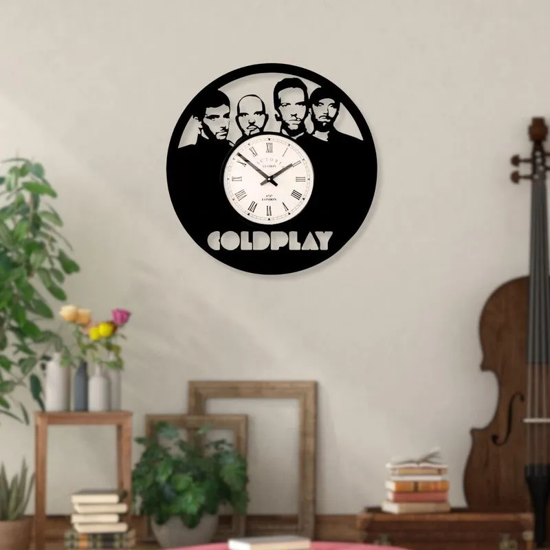 Coldplay Steel Analog Wall Clock - Black media 3