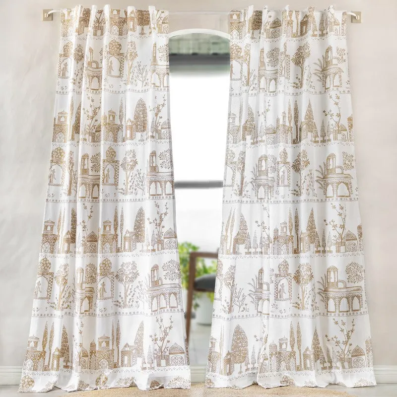 Tranquebar Home Rang Mahal Cotton Curtains - Set Of Two media 3