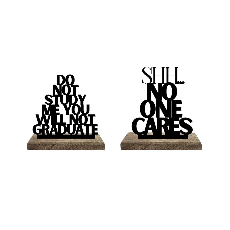 Silent Disregard Typography Showpiece - Set Of Two media 5