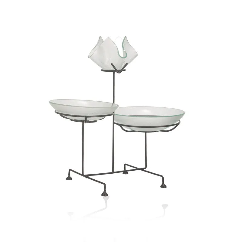 Radiant Duo (Aluminum,Glass) Snack Stand with candle holder media 4