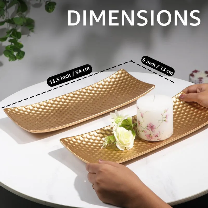 DecorNest Accent Tray (Gold) - Set Of Two media 6