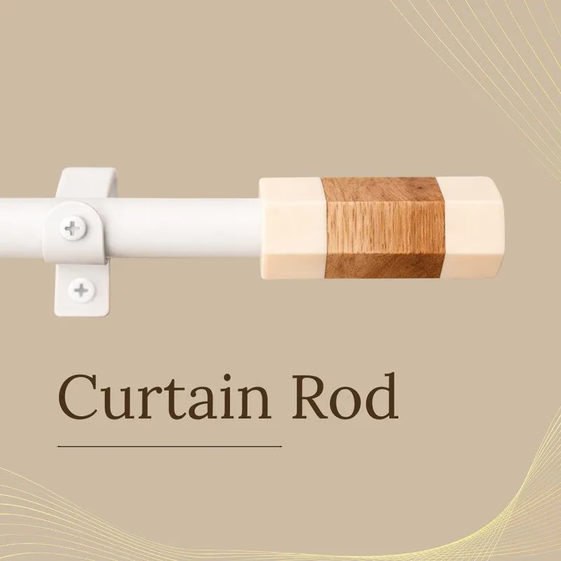 Opaline Extendable 1" Single Curtain Rods With Round Finial & Brackets media 3