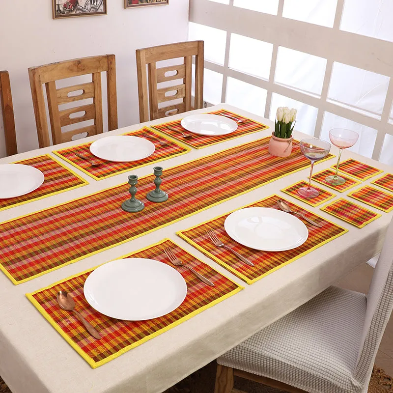 Chequered Zen Bamboo Kitchen Linen Set (Yellow) - Thirteen Piece Set media 1