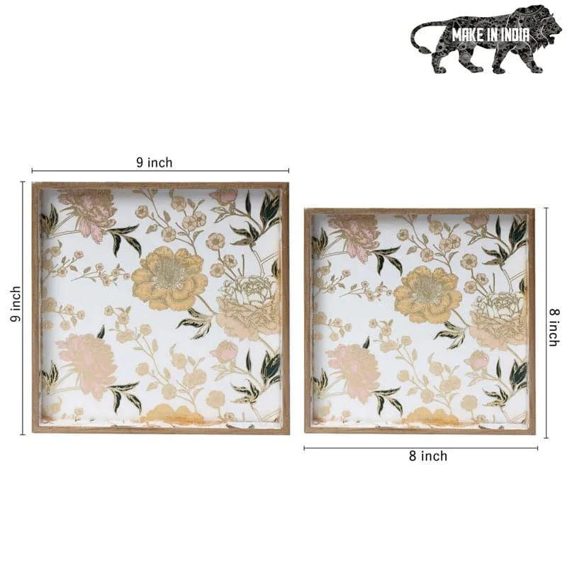 Bluda Floral Square Serving Tray - Set Of Two media 5